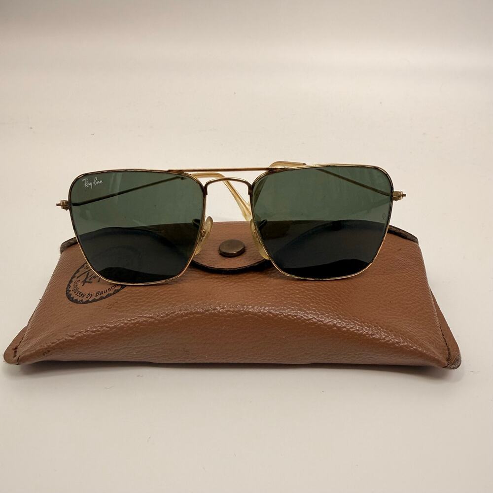 Vintage Ray-Ban Caravan L0226 Sunglasses Gold 52mm G-15 Bausch & Lomb USA
